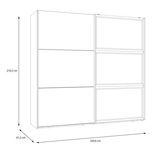 Szafa przesuwna z lustrem 220 cm Secret Grey